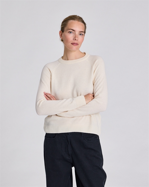 LISVA GERTRUD L/S PULLOVER LAMBSWOOL KNIT ECRU MELANGE